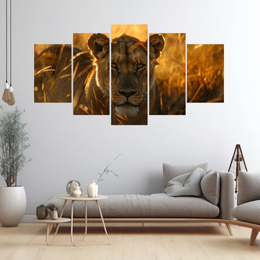 5 Piece Lion Canvas